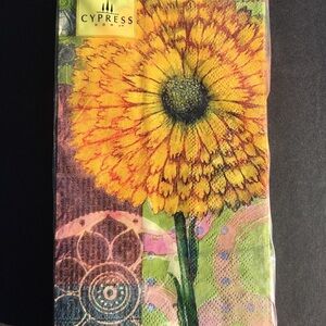 2 Packages Cypress Home Guest Napkins Paper Zinnia Yellow Party Crafts New